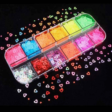Nail Sequin - Heart (12/set) 