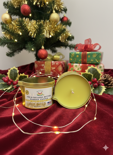 ROYAL CBD &amp; Collagen Massage Butter Candle 6oz - 24K Gold