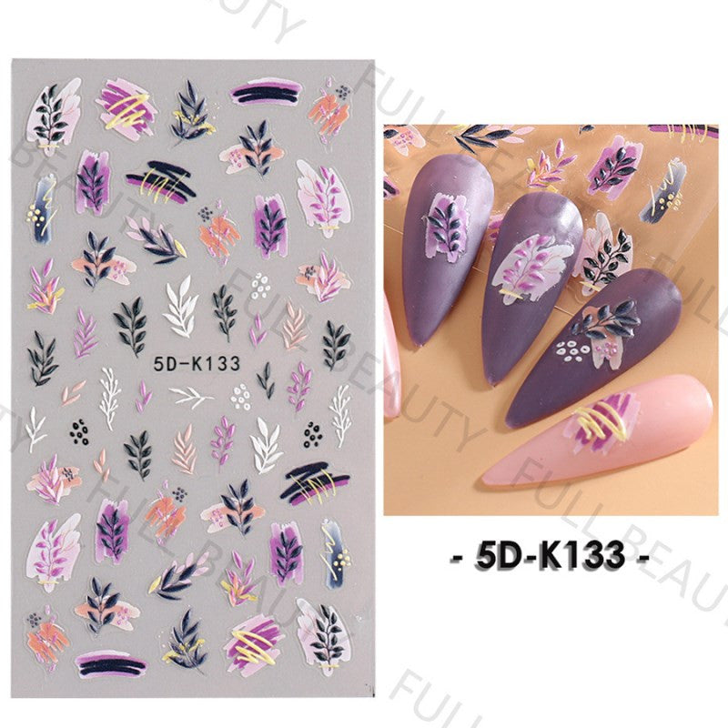 5D Embossed Nail Stickers - 5D-130 to 5D-140