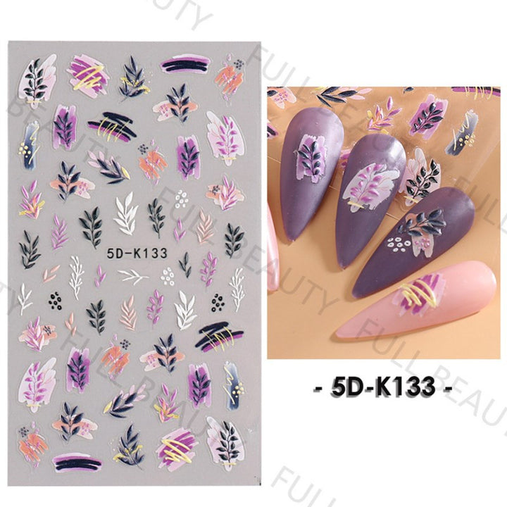 5D Embossed Nail Stickers - 5D-130 to 5D-140