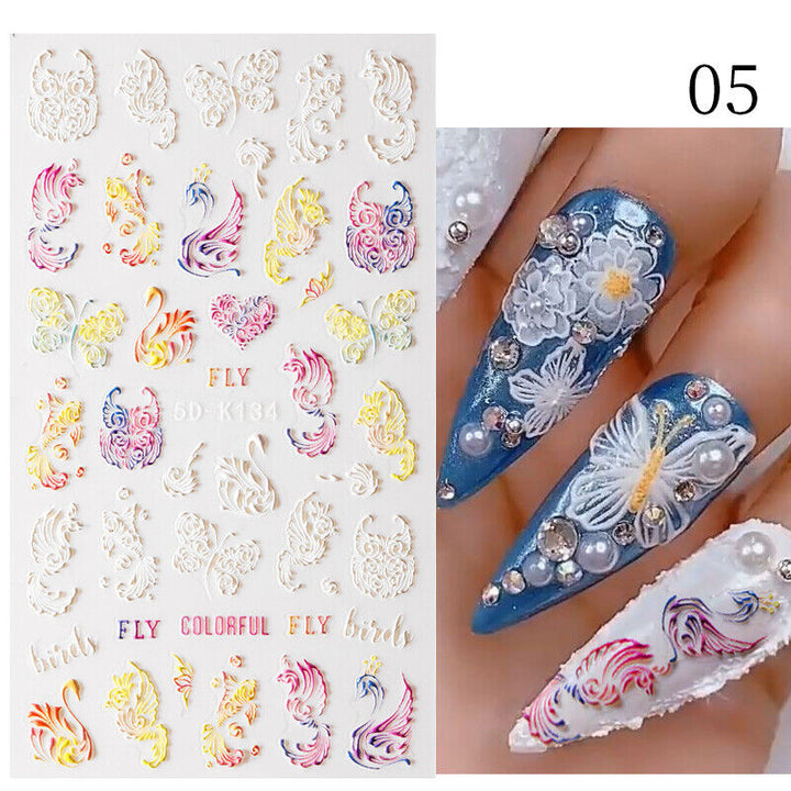 5D Embossed Nail Stickers - 5D-130 to 5D-140