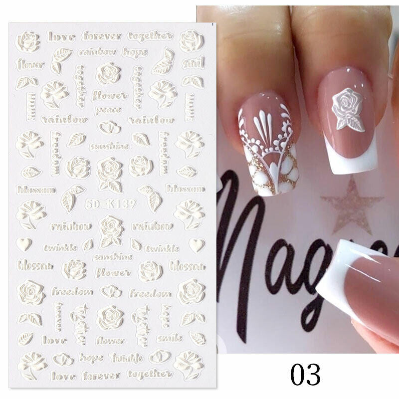 5D Embossed Nail Stickers - 5D-130 to 5D-140