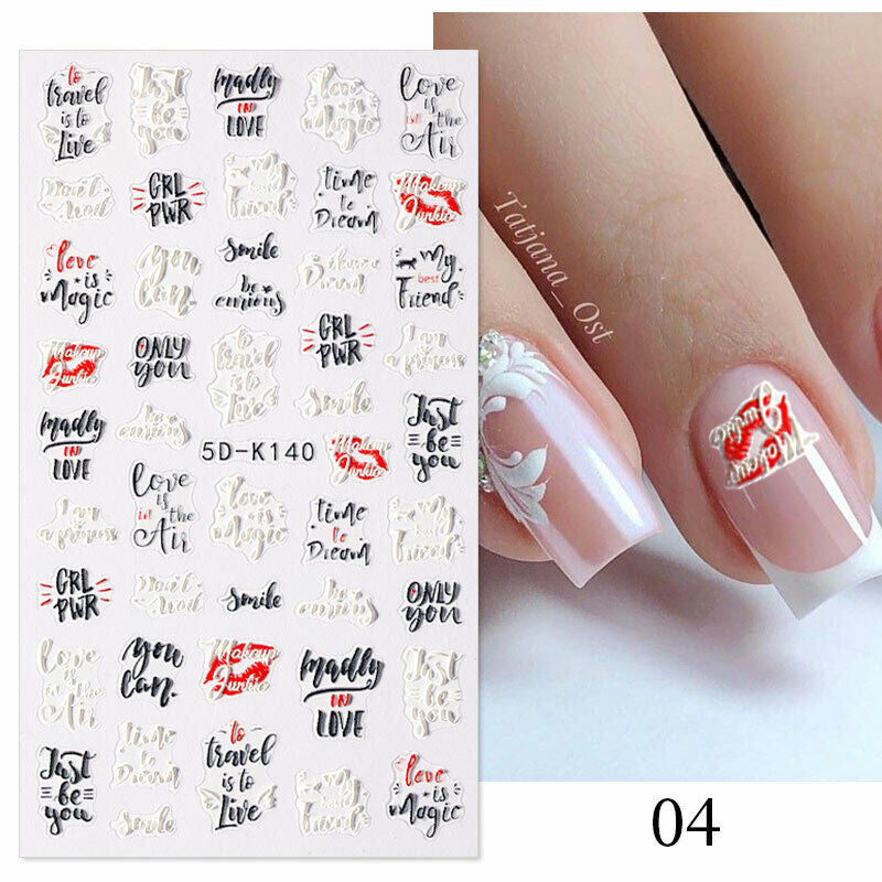 5D Embossed Nail Stickers - 5D-130 to 5D-140