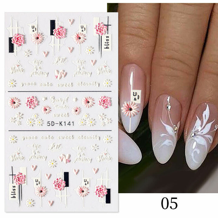 5D Embossed Nail Stickers - 5D-141 to 5D-150