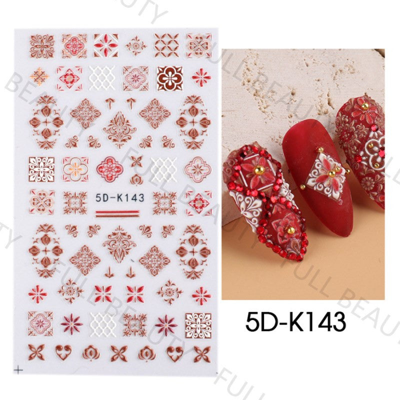 5D Embossed Nail Stickers - 5D-141 to 5D-150