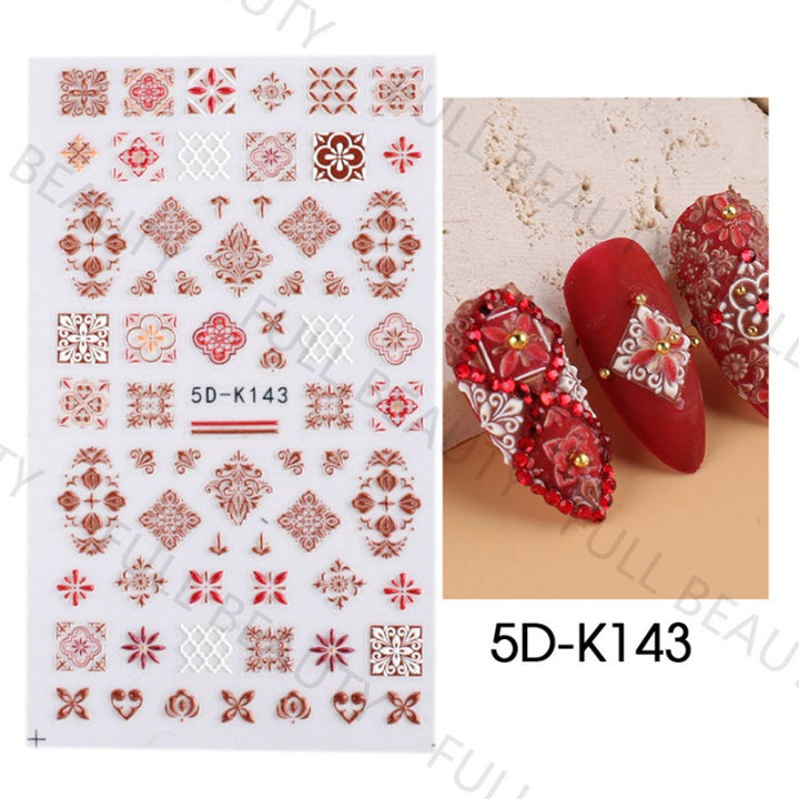 5D Embossed Nail Stickers - 5D-141 to 5D-150