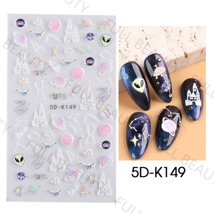 5D Embossed Nail Stickers - 5D-141 to 5D-150