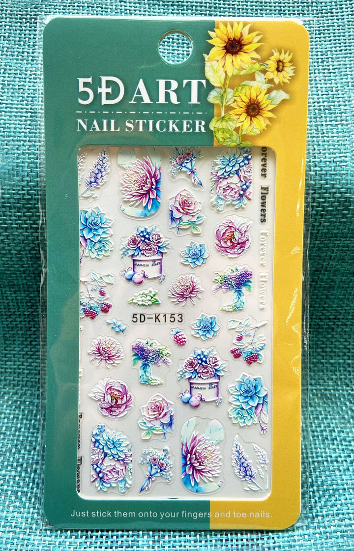 5D Embossed Nail Stickers - 5D-151 to 5D-160