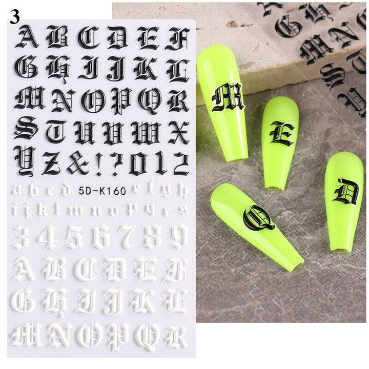 5D Embossed Nail Stickers - 5D-151 to 5D-160