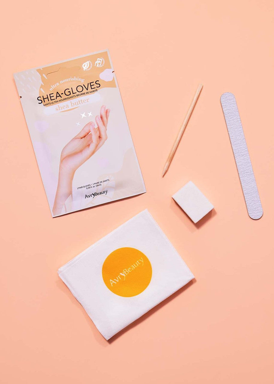 Avry All-In-One Disposable MANI Kit with Shea Butter Gloves