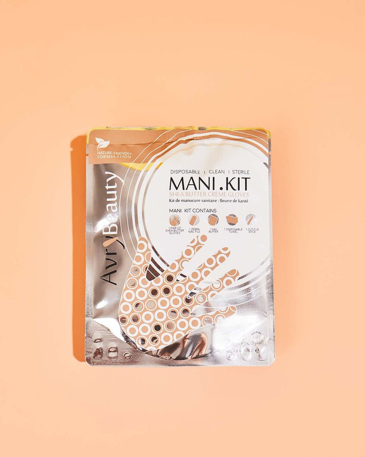 Avry All-In-One Disposable MANI Kit with Shea Butter Gloves
