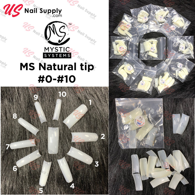 MS Natural Tip Size  #0 to #10 ( Case of 1100 pcs ) Hover Image