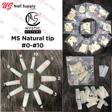 MS Natural Tip Size  #0 to #10 ( Case of 1100 pcs ) Main Image