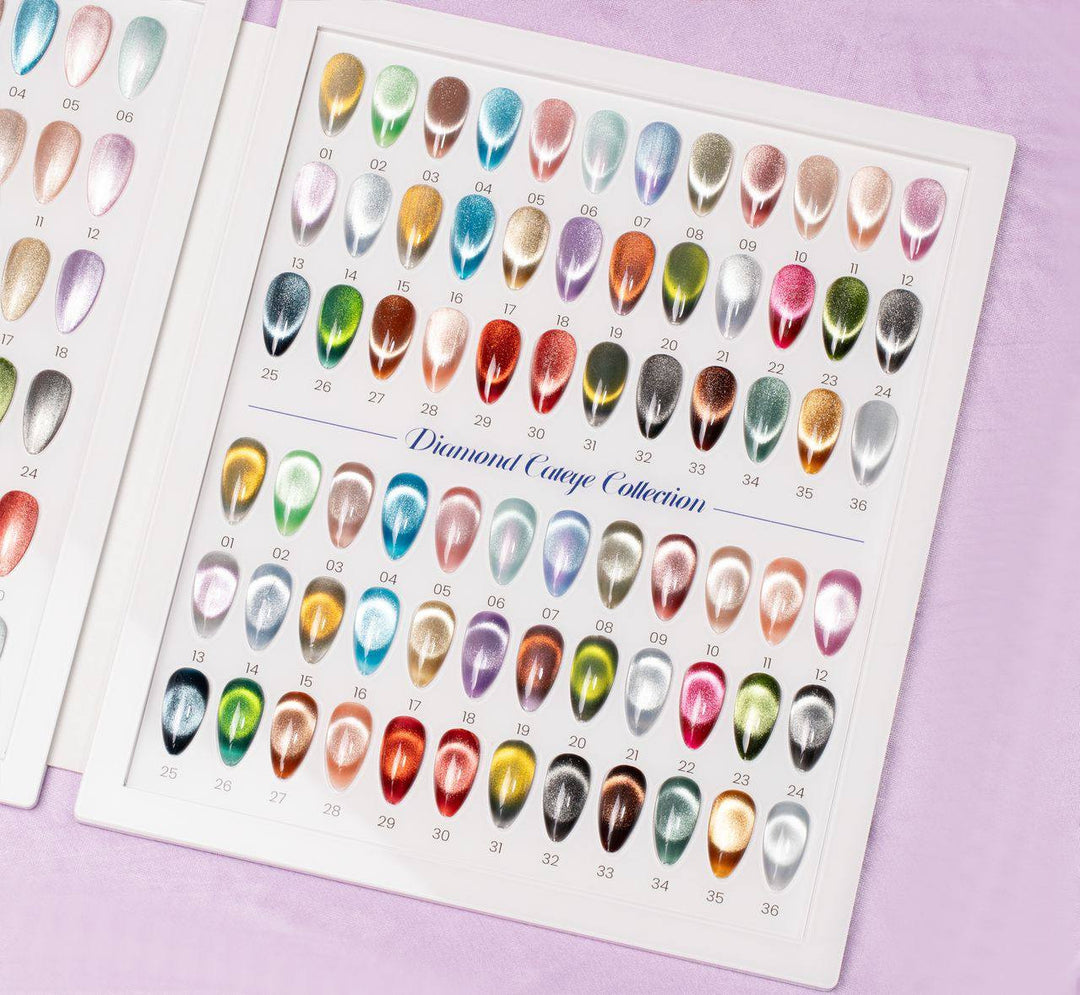 Jet Nail Diamond Cateye 36 Colors + Free Color Book + Magnet