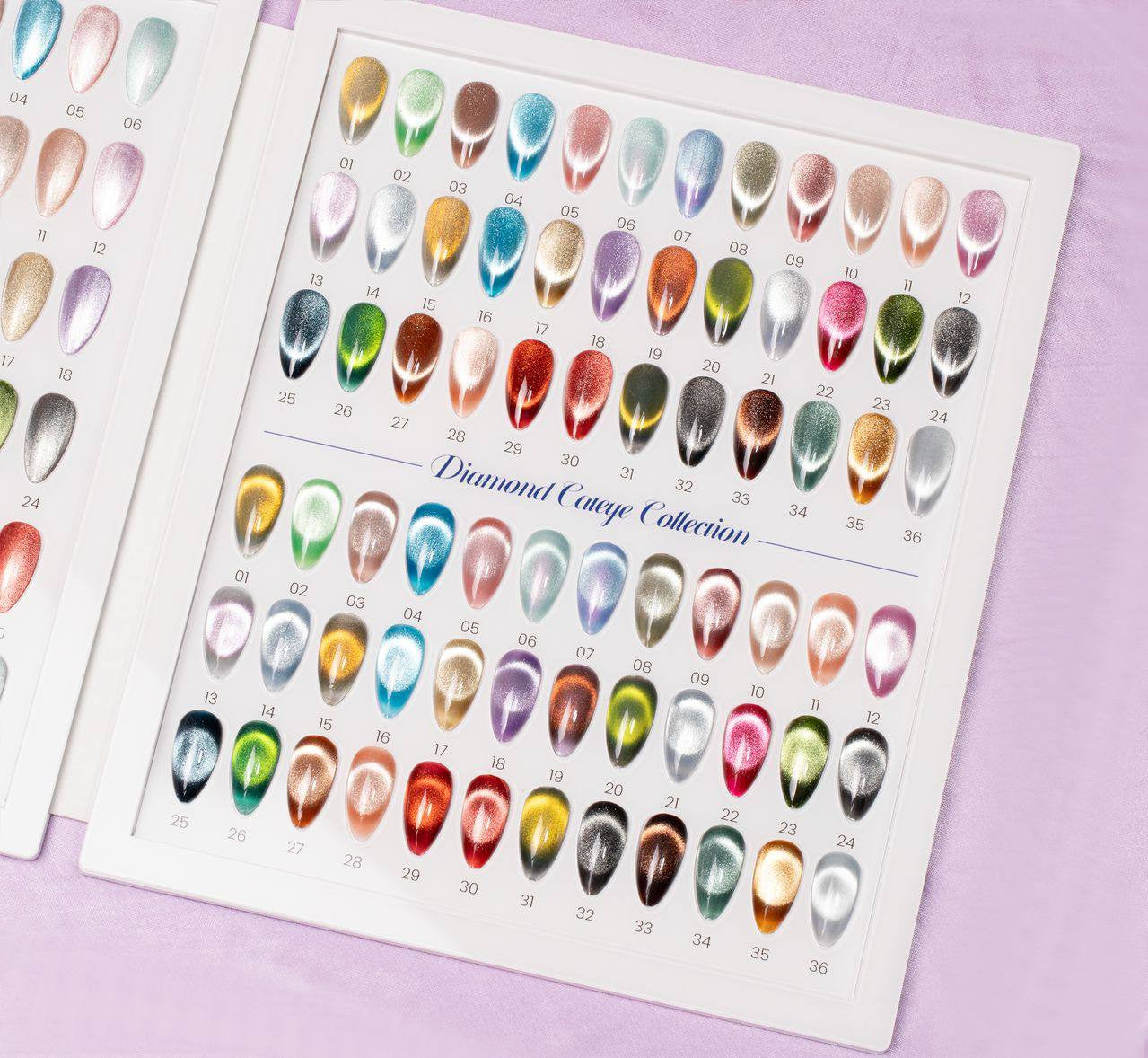 Jet Nail Diamond Cateye 36 Colors + Free Color Book + Magnet