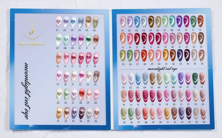 Jet Nail Moon Light Cateye 36 Colors + Free Color Book + Magnet
