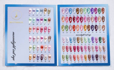Jet Nail Moon Light Cateye 36 Colors + Free Color Book + Magnet