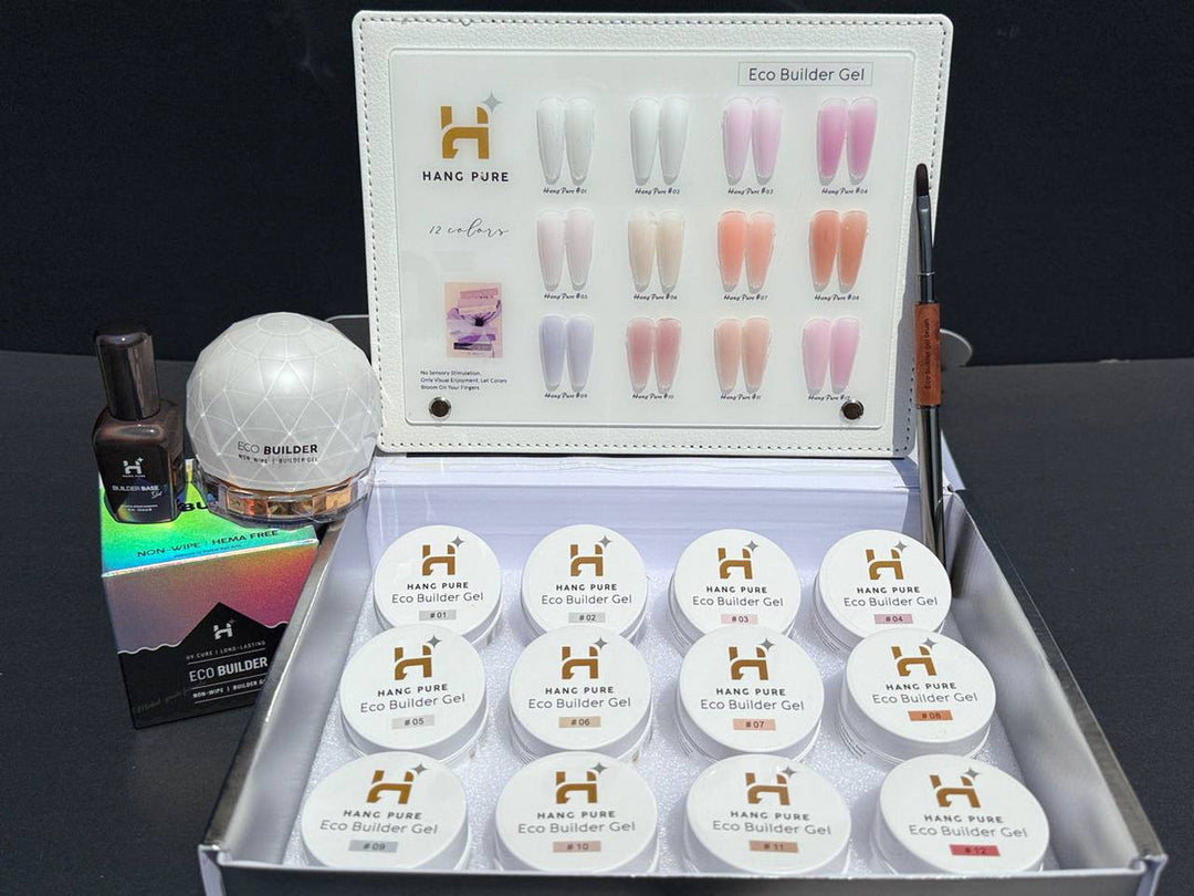 HANG Pure Builder Gel Set 12 Colors - Free 1 Brush + Builder Gel Base + Builder Gel Clear