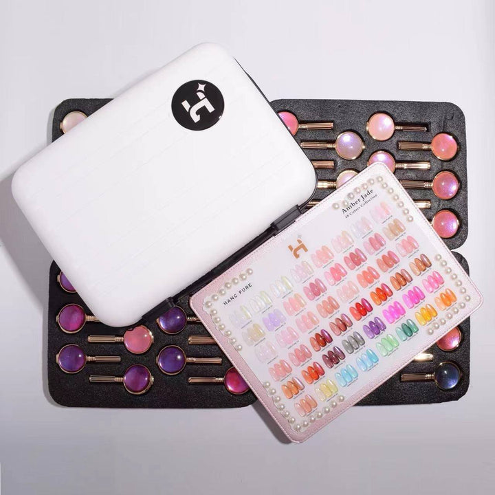 HANG Pure Amber Jade Jelly Gel 48 Colors + Free 1 Chrome Powder