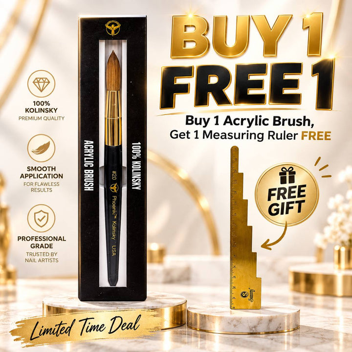 Phoenix Kolinsky Germany Acrylic Brush No.20 - FREE 1 Sunny Measuring Ruler (Random Color)