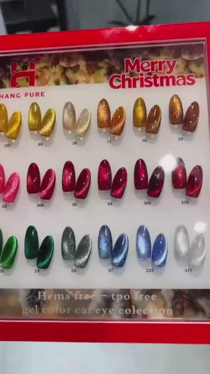 Hang Cateye Merry Christmas Collection 18ml - 18 Colors - Free Magnet