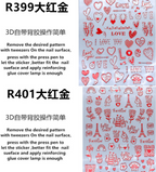 Nail Sticker Love - Red Color