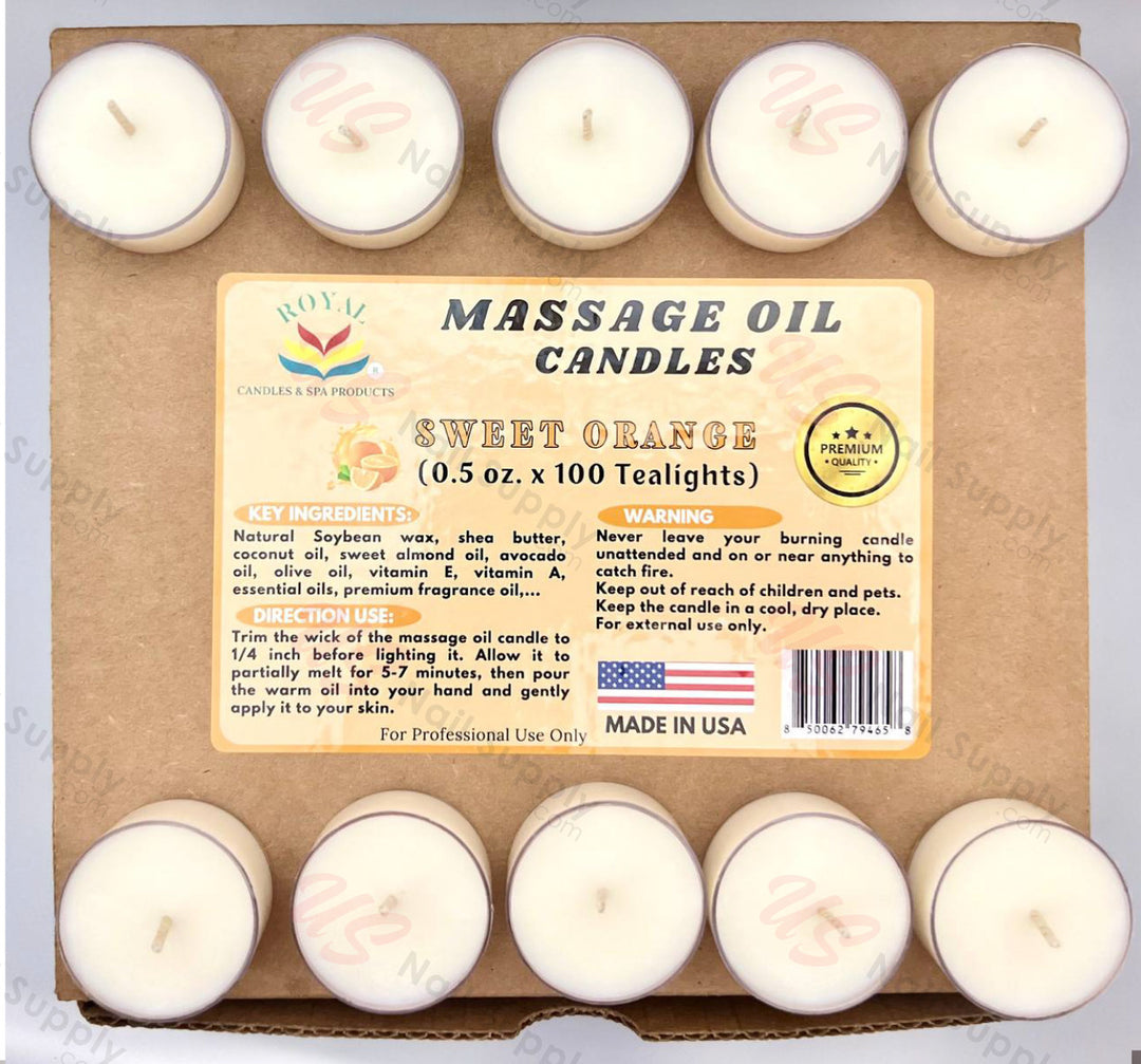 ROYAL Massage Oil Candle 0.5oz ( box of 100pcs ) - Sweet Orange