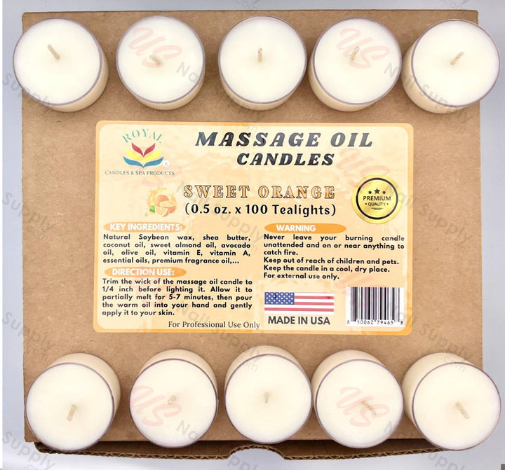 ROYAL Massage Oil Candle 0.5oz ( box of 100pcs ) - Sweet Orange