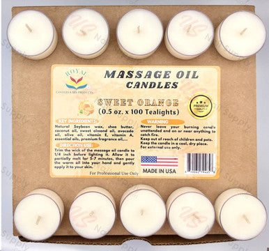 ROYAL Massage Oil Candle 0.5oz ( box of 100pcs ) - Sweet Orange