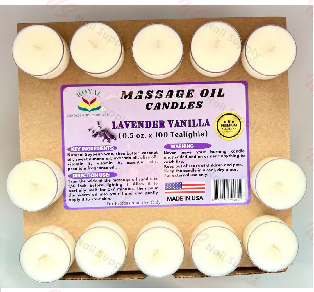 ROYAL Massage Oil Candle 0.5oz ( box of 100pcs ) - Lavender Vanilla
