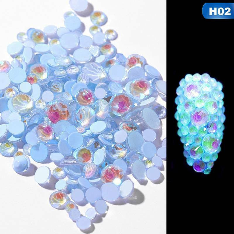 Rhine Stone glow in the dark (mix sizes) H02