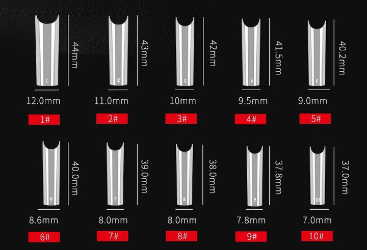 Extra Long Square Tips NATURAL ( Bag of 500pcs )