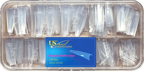 USN - Straight Coffin Clear Nail Tip 540/Box Hover Image