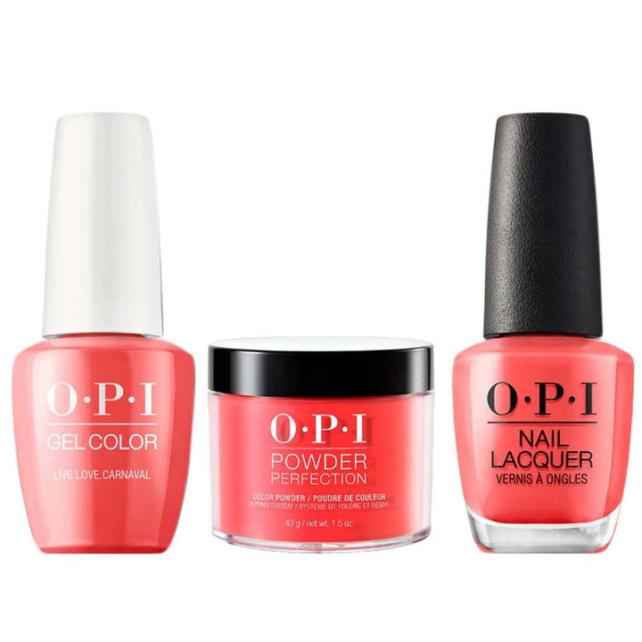 OPI COMBO 3 IN 1 MATCHING - GCA69A-NLA69-DPA69 LIVE.LOVE.CARNIVAL